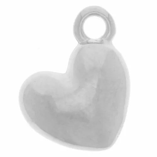 Ciondolo a cuore curvo 12x10 mm - Placcatura in argento x1