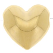Perla a cuore arrotondato 16x17 mm - Dorato con oro fino x1