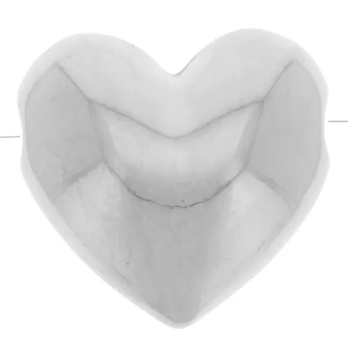 Perlina cuore arrotondato 16x17 mm - Placcatura argento fine x1