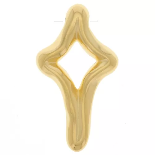 Pendente a croce irregolare 36x20 mm - Dorato con oro fino x1