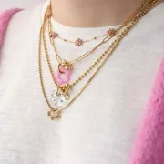 Pendente a forma di fiore da 21 mm in resina opaca rosa pallido x1