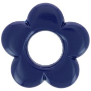 Pendente a forma di fiore da 21 mm in resina opaca - Blu scuro x1