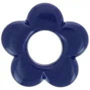 Pendente a forma di fiore da 21 mm in resina opaca - Blu scuro x1