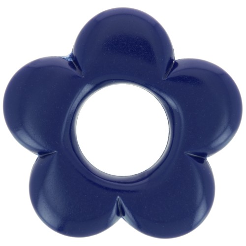 Pendente a forma di fiore da 21 mm in resina opaca - Blu scuro x1