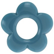 Pendente a forma di fiore da 21 mm in resina opaca - Blu pavone x1|raw }}