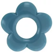 Pendente a forma di fiore da 21 mm in resina opaca - Blu pavone x1