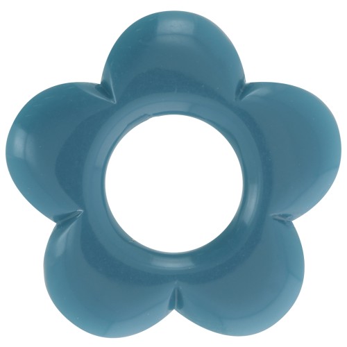Pendente a forma di fiore da 21 mm in resina opaca - Blu pavone x1