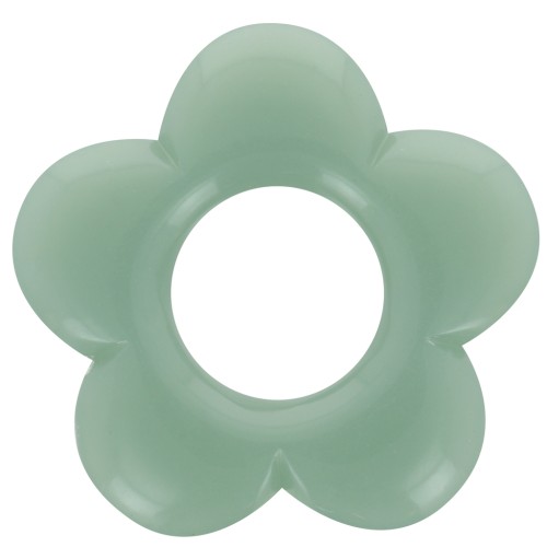 Pendente a forma di fiore da 21 mm in resina opaca - Celadon x1