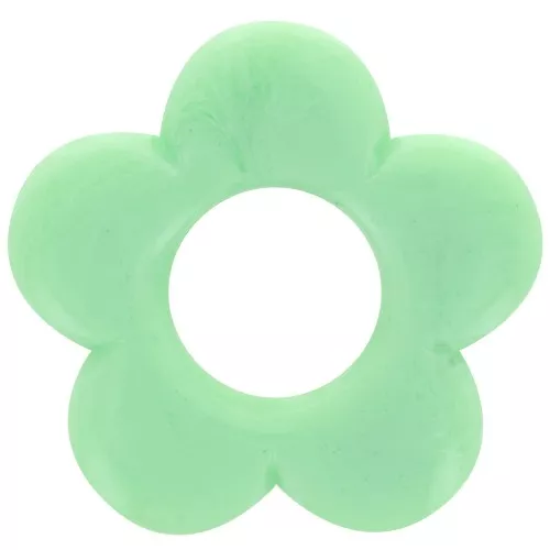 Pendente a fiore da 21 mm in resina opaca - Verde giada marmorizzato x1