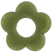 Pendente a fiore da 21 mm in resina opaca - Verde militare marmorizzato x1