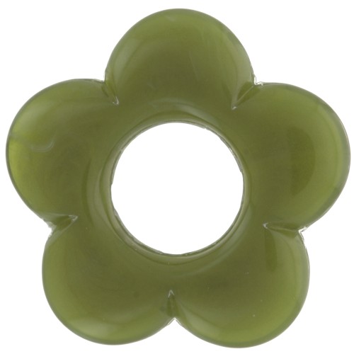 Pendente a fiore da 21 mm in resina opaca - Verde militare marmorizzato x1