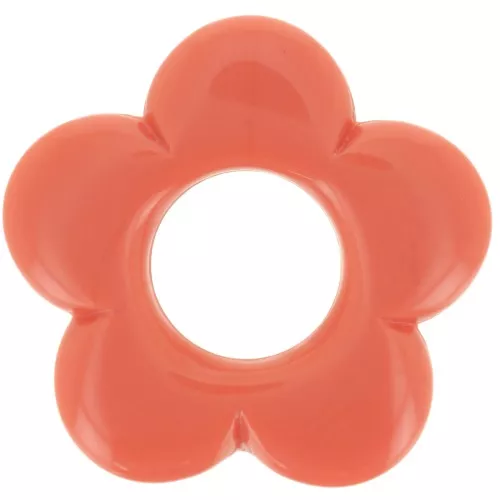 Pendente a forma di fiore da 21 mm in resina opaca - Rosa corallo x1