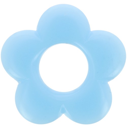 Pendente a forma di fiore da 21 mm in resina opaca - Blu pallido x1