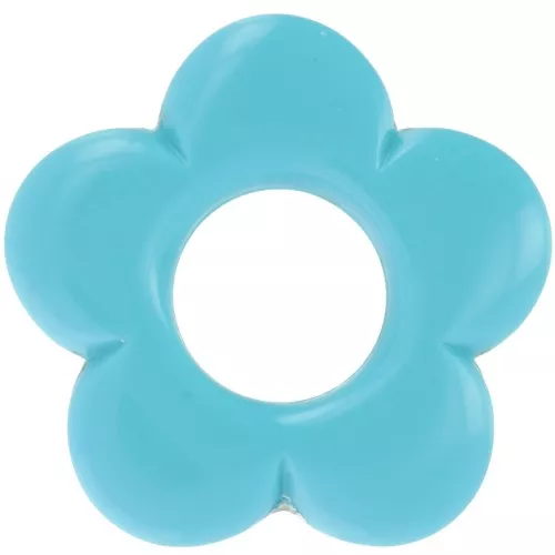Pendente a forma di fiore da 21 mm in resina opaca - Turchese x1