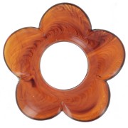 Pendente a forma di fiore da 21 mm in resina traslucida - Fulvo marmorizzato x1