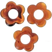 Pendente a forma di fiore da 21 mm in resina traslucida - Fulvo marmorizzato x1