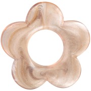 Pendente a fiore da 21 mm in resina trasparente - Marmo marrone perlato x1|raw }}