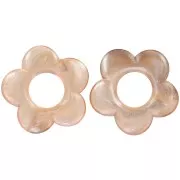 Pendente a fiore da 21 mm in resina trasparente - Marmo marrone perlato x1