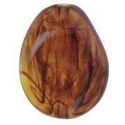 Perla piatta irregolare 25x20 mm in resina traslucida - Ambra marmorizzata x1
