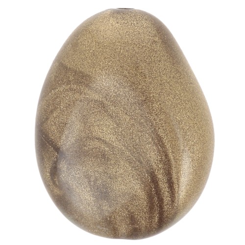 Perla piatta irregolare 22x17 mm in resina opaca - Bronzo marmorizzato x1
