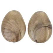 Perla piatta irregolare 22x17 mm in resina opaca - Bronzo marmorizzato x1