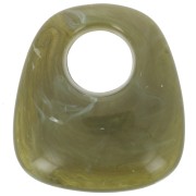 Pendente a trapezio in resina opaca 23x21 mm - Verde militare marmorizzato x1