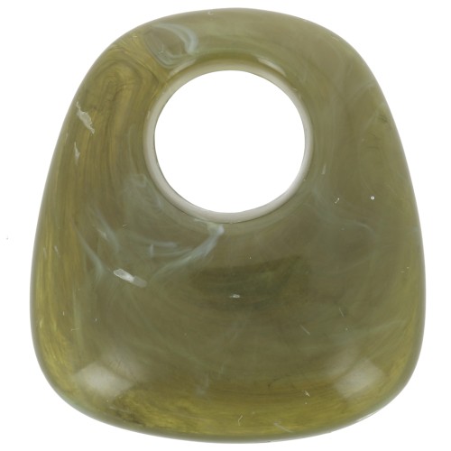 Pendente a trapezio in resina opaca 23x21 mm - Verde militare marmorizzato x1
