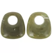 Pendente a trapezio in resina opaca 23x21 mm - Verde militare marmorizzato x1