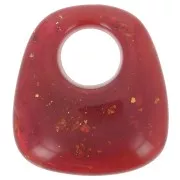 Pendentif trapèze en résine opaque 23x21 mm - Cuivré pailleté x1