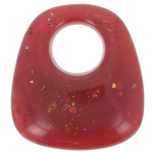 Pendente a trapezio in resina opaca 23x21 mm Brillantini di rame x1