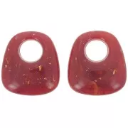 Pendente a trapezio in resina opaca 23x21 mm Brillantini di rame x1