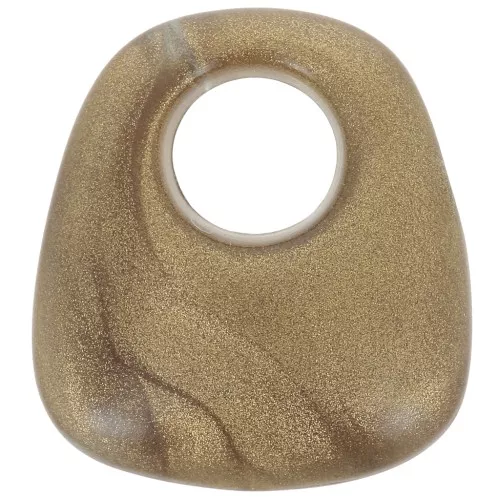 Pendente a trapezio in resina opaca 23x21 mm - Bronzo marmorizzato x1