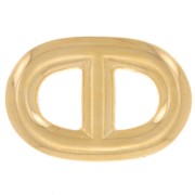 Distanziatore a rete marina 19,5x13 mm in resina epossidica - Dorato con oro fino - Grigio glitterato