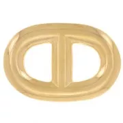 Distanziatore a rete marina 19,5x13 mm in resina epossidica - Dorato con oro fino - Grigio glitterato