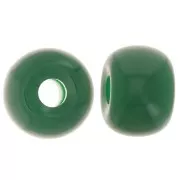 Perle - Perles rondelles gros trous 13x9 mm en résine opaque - Vert émeraude x8 Perles rondelles gros trous 13x9 mm en résine opaque - Vert émeraude x8