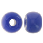Perline rotonde a fori larghi 13x9 mm in resina opaca - Hard blue x8|raw }}