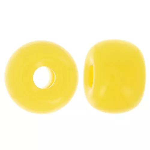 Perline rotonde a fori larghi 13x9 mm in resina opaca - giallo sole x8