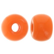 Perline rotonde a fori larghi 13x9 mm in resina opaca - Arancione x8|raw }}