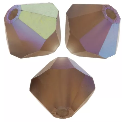 Perline biconi Preciosa 6mm - Smoked Topaz AB matt x12