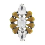 Combinazione cabochons mm. 70x45 Crystal/Brown