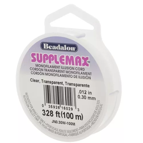 Filo di nylon invisibile - Cordone illusorio Supplemax 0,30 mm - Trasparente x100m