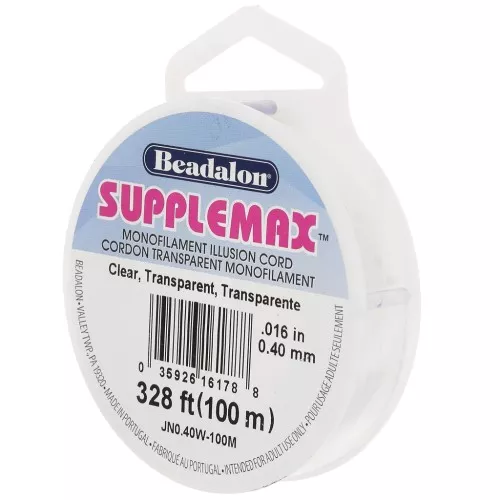 Filo di nylon invisibile - Cordone illusorio Supplemax 0,40 mm - Trasparente x100m