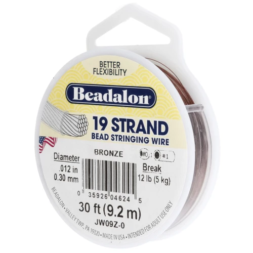 Cavetto 19 fili 0,30 mm - Beadalon - Bronzo x9,2m