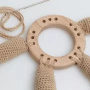 Anello in legno a più fori 70 mm - Naturale x1