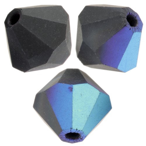Preciosa Biconi - Perline 6 mm - Jet AB Matt x12