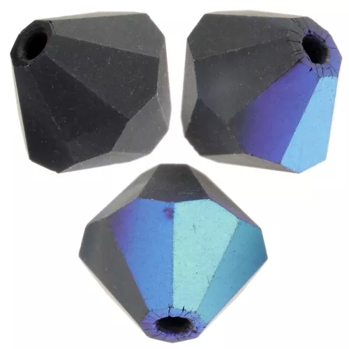 Preciosa Biconi - Perline 6 mm - Jet AB Matt x12