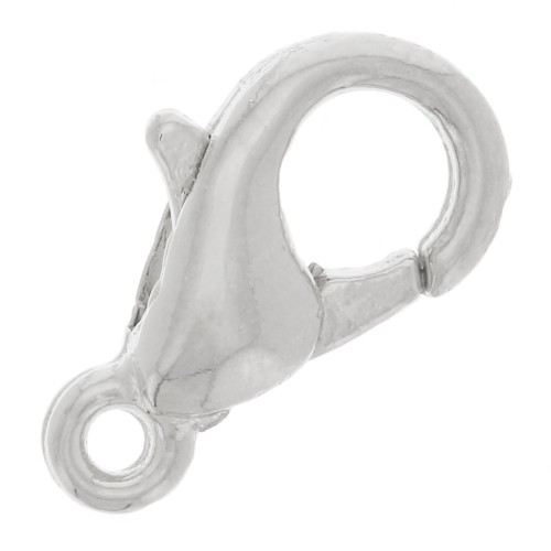 Chiusura a moschettone da 10 mm - Placcatura argento fine x1