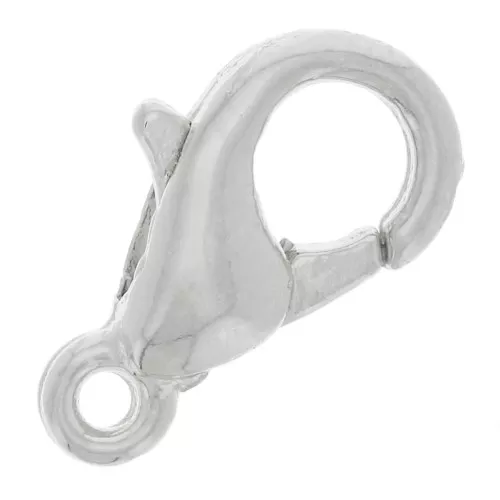Chiusura a moschettone da 10 mm - Placcatura argento fine x1