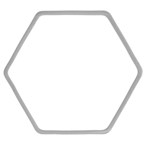 Anelli di montaggio e tessitura esagonali 25x28 mm - Argento x25