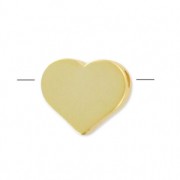 Cuore 7 mm Dorato con oro fino satinato x1